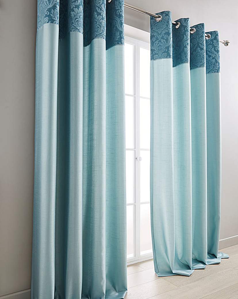 Darcy Damask Top Border Eyelet Curtains Darcy Damask Top Border Eyelet Curtains