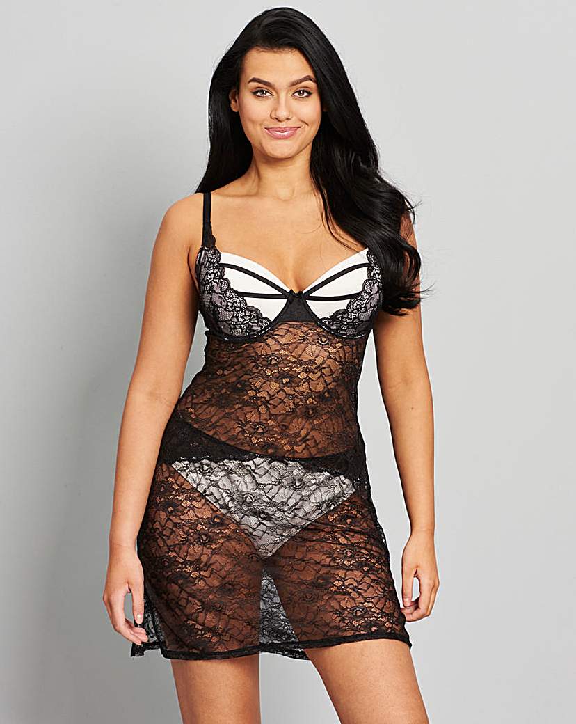 Kara Satin & Lace Underwired Sexy Slip Kara Satin & Lace Underwired Sexy Slip