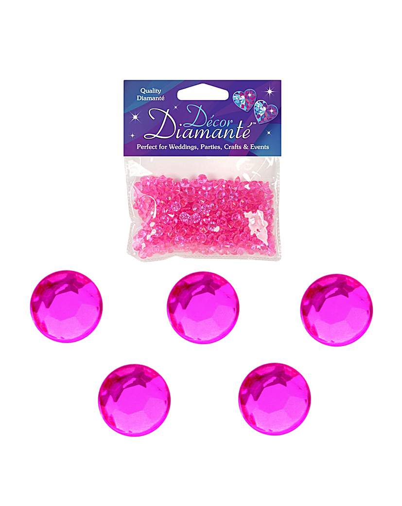 Decor Diamonte Diamonds Hot Pink x 6 Decor Diamonte Diamonds Hot Pink x 6