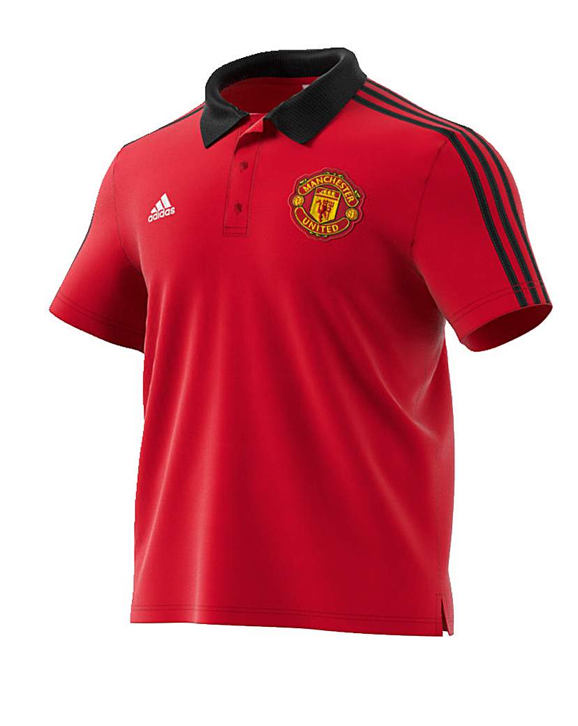 Manchester United Replica 3 Stripe Polo Manchester United Replica 3 Stripe Polo