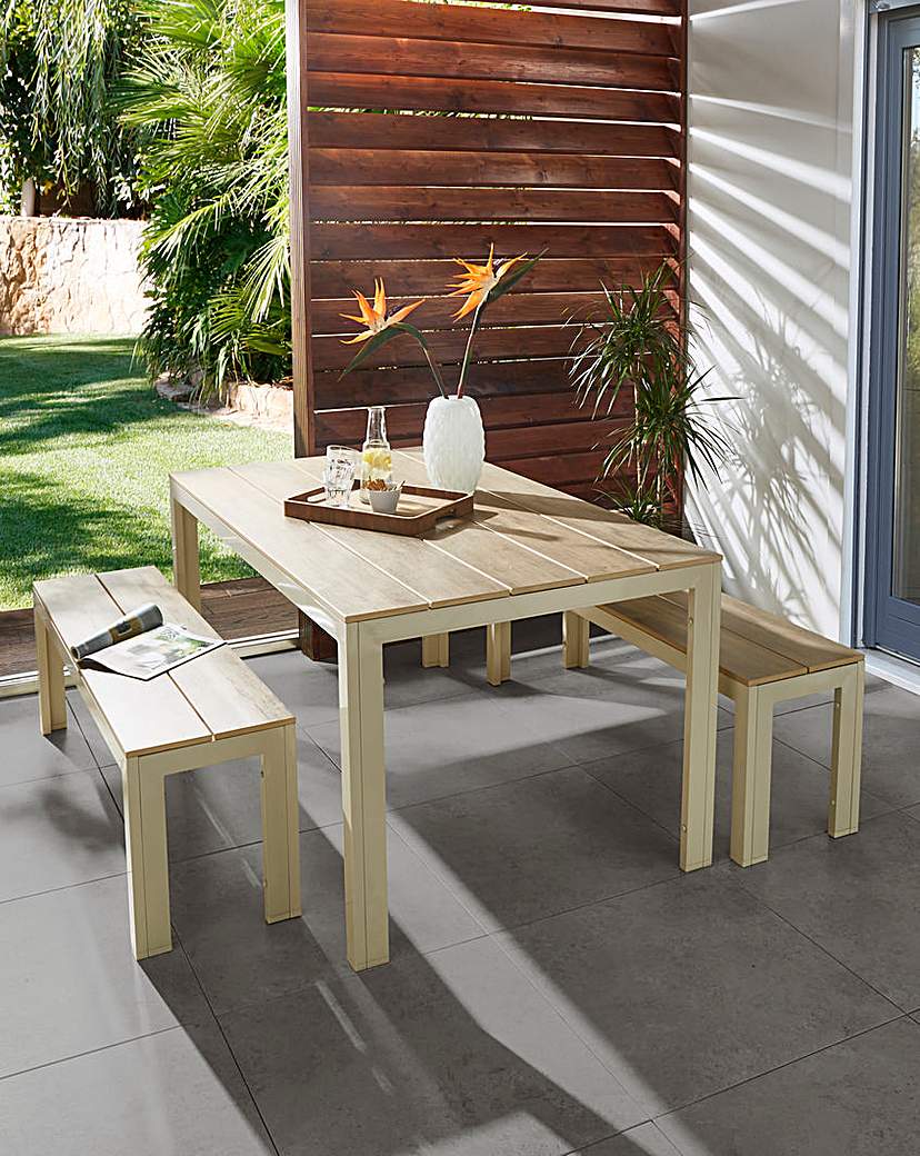Jakarta Polywood Table and Bench Set Jakarta Polywood Table and Bench Set