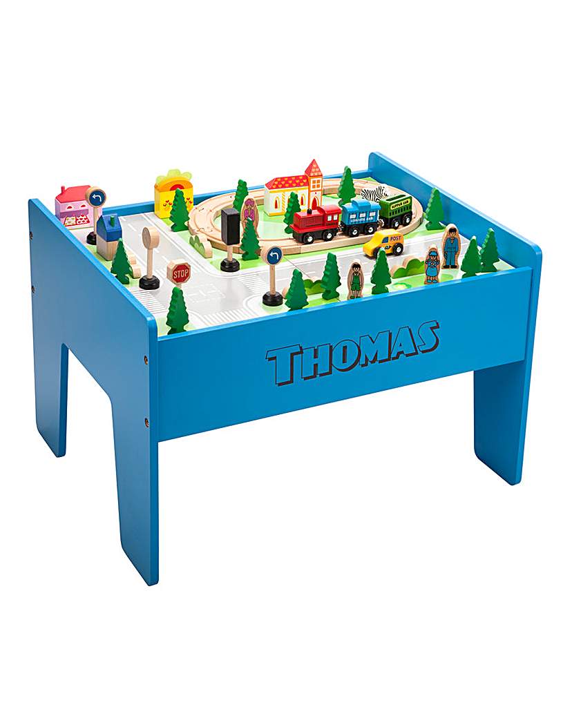 Top 10 Est Wooden Train Set S Best Uk Deals On Toys Personalised Wooden 60pc Train Table Set