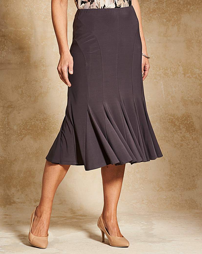 Plain Jersey Skirt with Godets L27in Plain Jersey Skirt with Godets L27in
