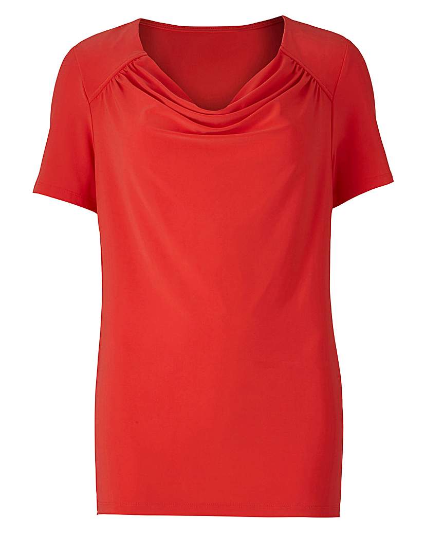 Plain Cowl Front Jersey Top Plain Cowl Front Jersey Top