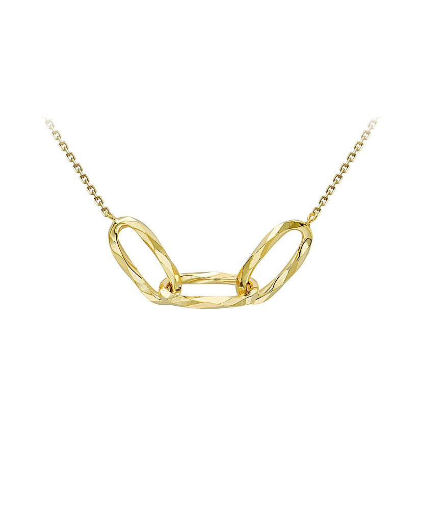 9ct Gold Diamond Cut Ovals Necklace
