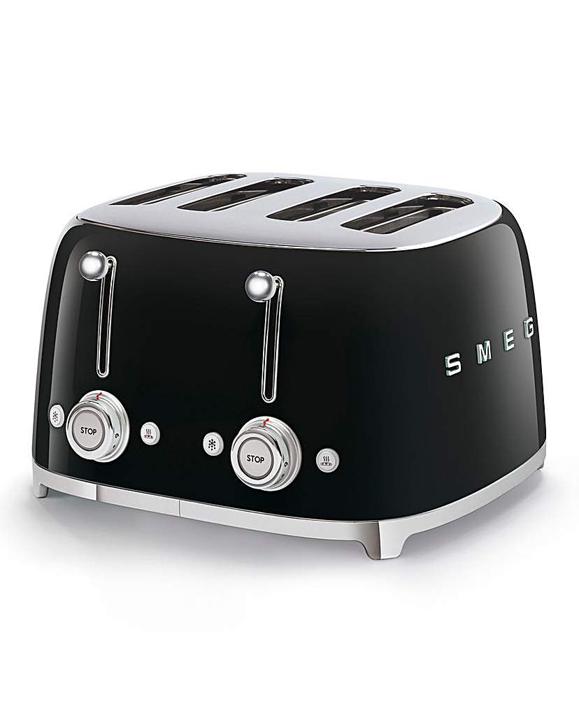Smeg TSF03 4 Slice Black Toaster