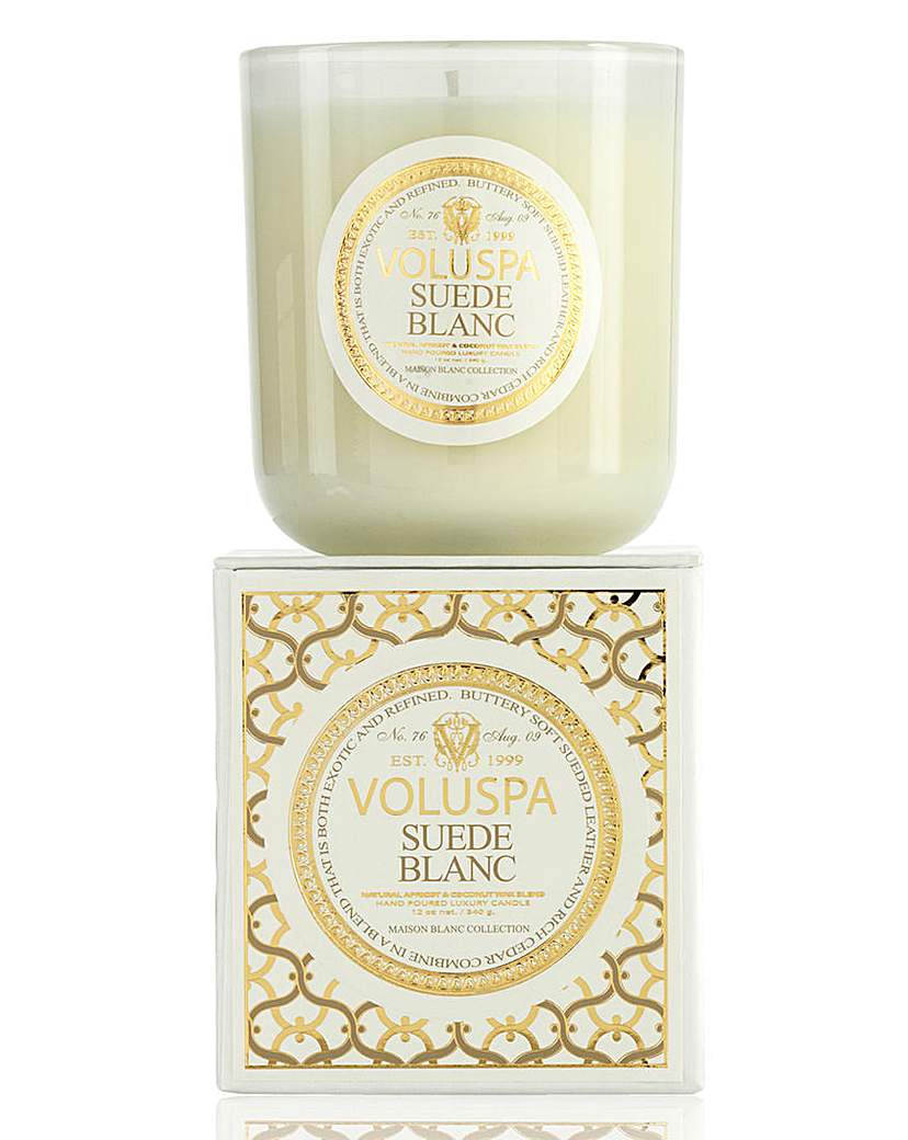 Voluspa Suede Blanc 12oz Boxed Candle Voluspa Suede Blanc 12oz Boxed Candle