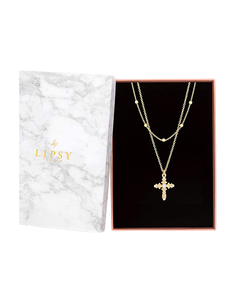 Lipsy Cross Necklace - Gift Boxed