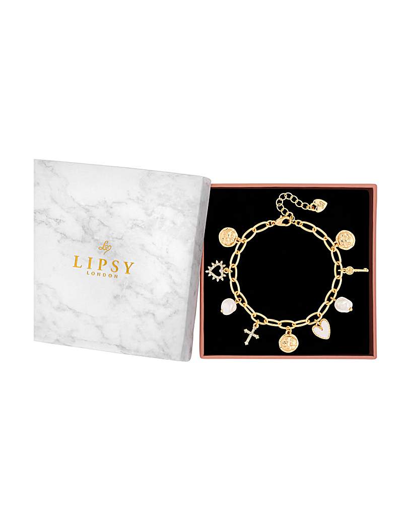 Lipsy Pearl Charm Bracelet - Gift Boxed