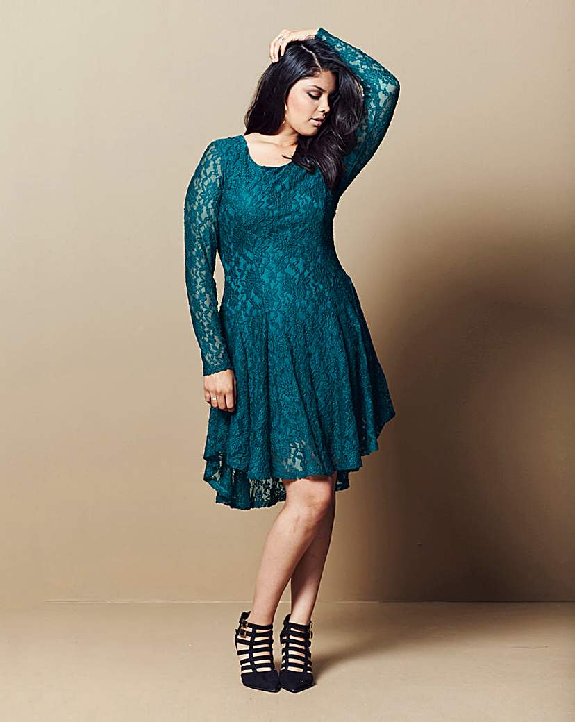 Stretch Lace Long Sleeved Dress