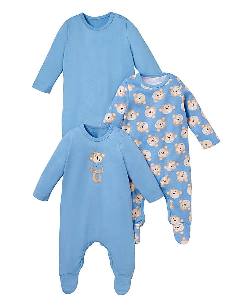 KD BABY Pack of 3 Sleepsuits KD BABY Pack of 3 Sleepsuits