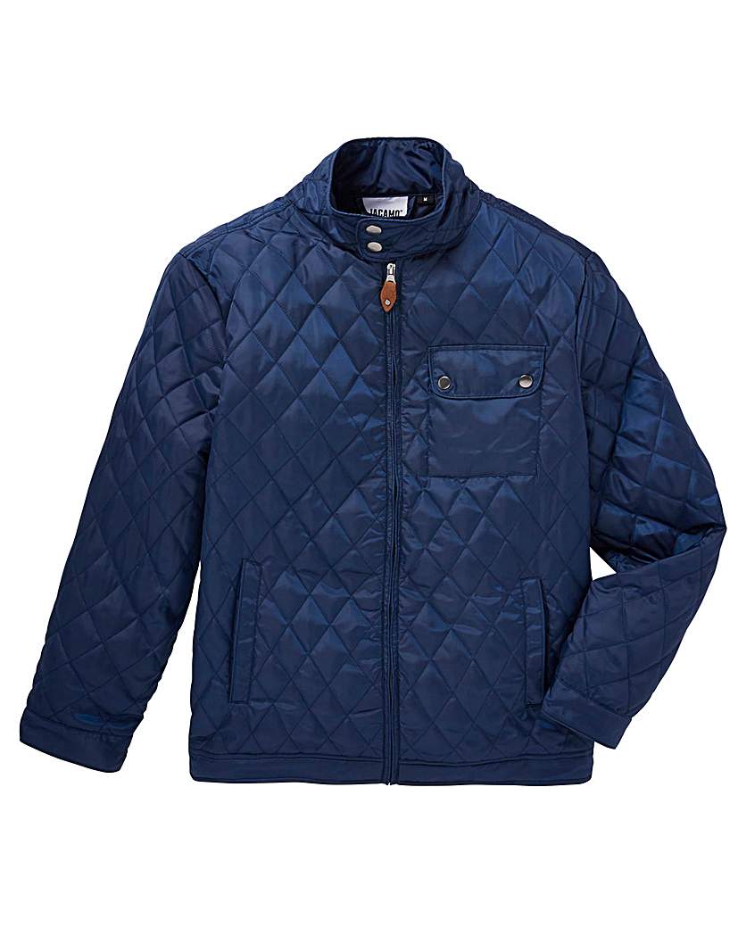 Jacamo Navy Beattie Quilted Jacket Reg Jacamo Navy Beattie Quilted Jacket Reg