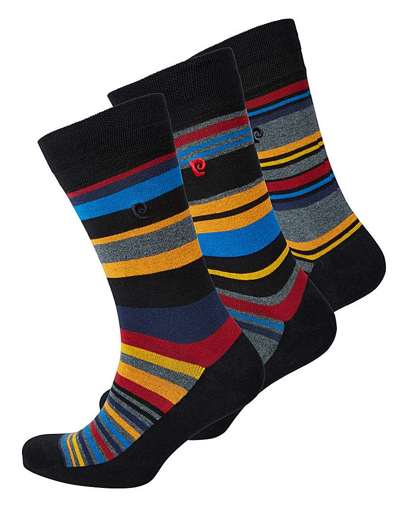 Pierre Cardin Pack of 3 Stripe Socks Pierre Cardin Pack of 3 Stripe Socks