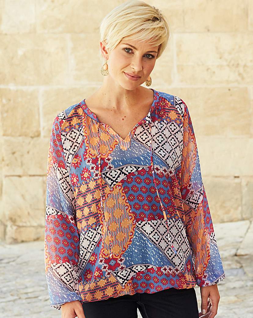 Aztec Print Gypsy Blouse Aztec Print Gypsy Blouse