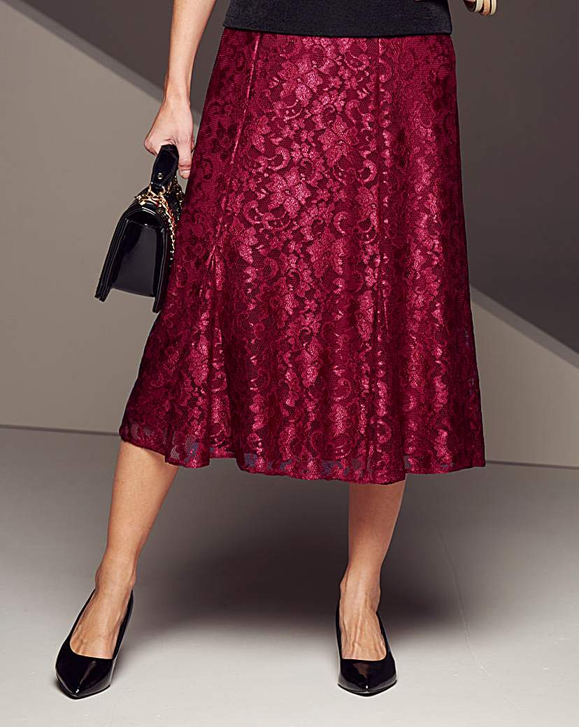 Floral Lace Detail Skirt Length 29in Floral Lace Detail Skirt Length 29in