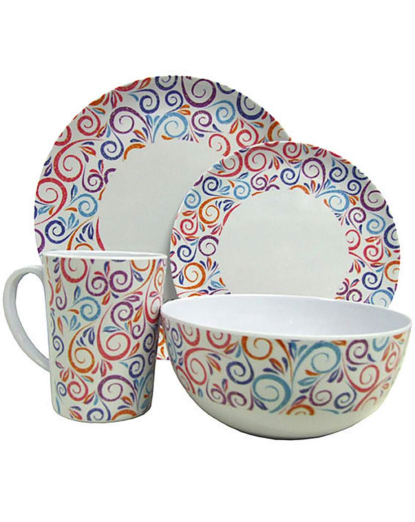 Swirl 16 pce Melamine Set Swirl 16 pce Melamine Set