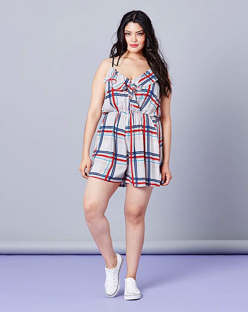 Simply Be Check Frill Playsuit at Simply Be Catalogue Store Simply Be Check Frill Playsuit.