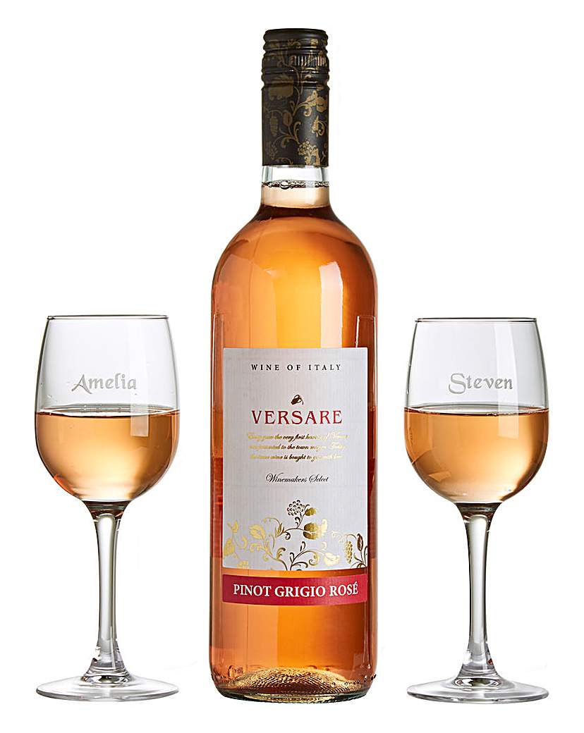 Personalised Rose Wine Lovers Set Personalised Rose Wine Lovers Set