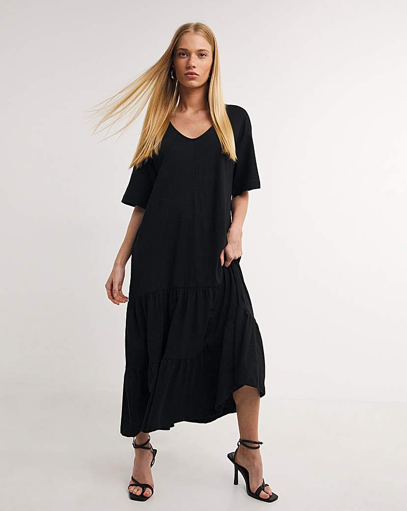 Selected Femme Jersey Tiered Midi Dress
