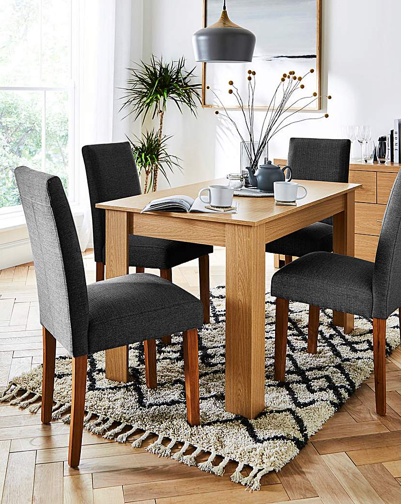 Dakota Table with 4 Ava Fabric Chairs