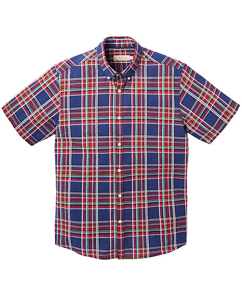 WILLIAMS & BROWN Check Seersucker Shirt WILLIAMS & BROWN Check Seersucker Shirt