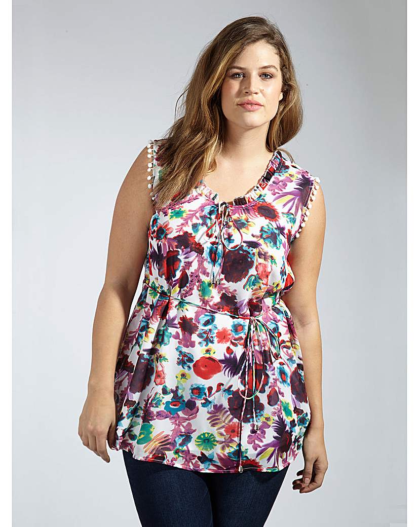 Koko Floral Print Tie Waist Blouse Koko Floral Print Tie Waist Blouse