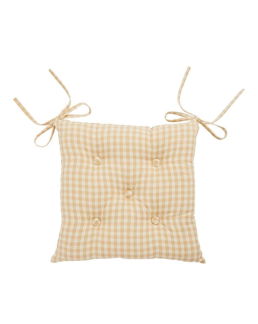 Gingham Check Cotton Seat Pad Gingham Check Cotton Seat Pad