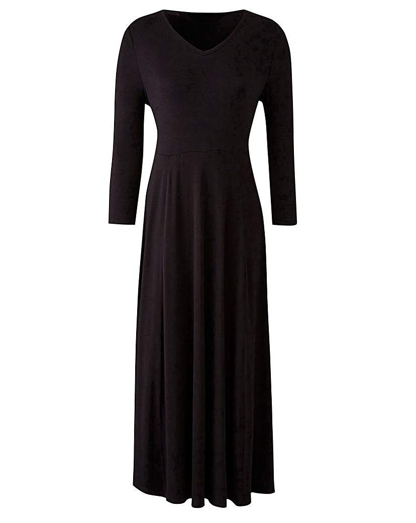 Black V-Neck Jersey Maxi Dress - L 52 Black V-Neck Jersey Maxi Dress - L 52