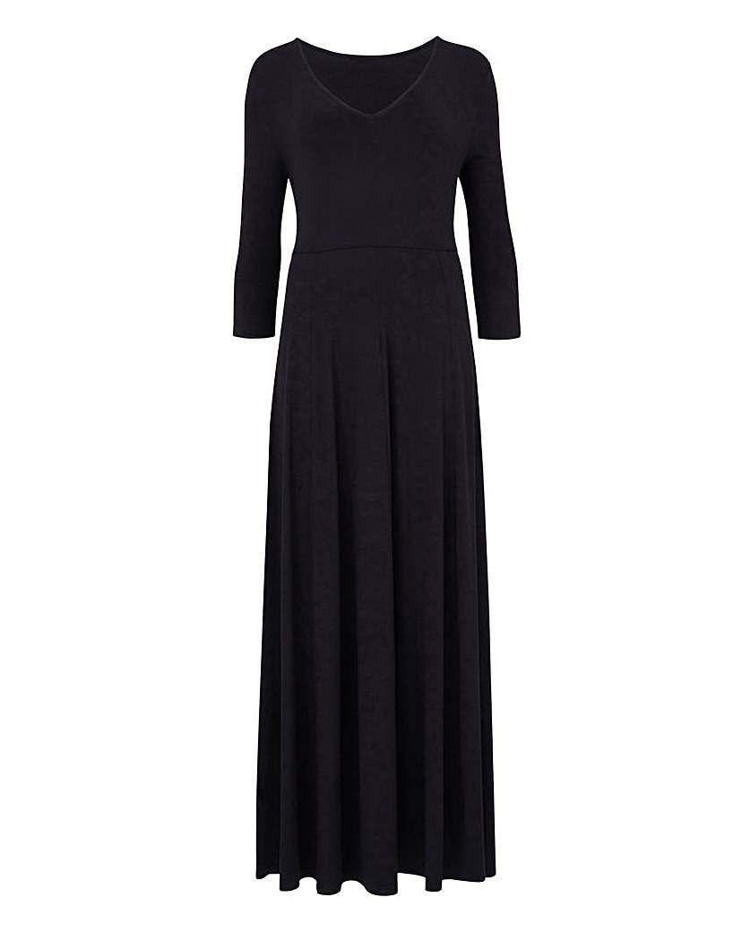 Black V-Neck Jersey Maxi Dress - L 52 Black V-Neck Jersey Maxi Dress - L 52