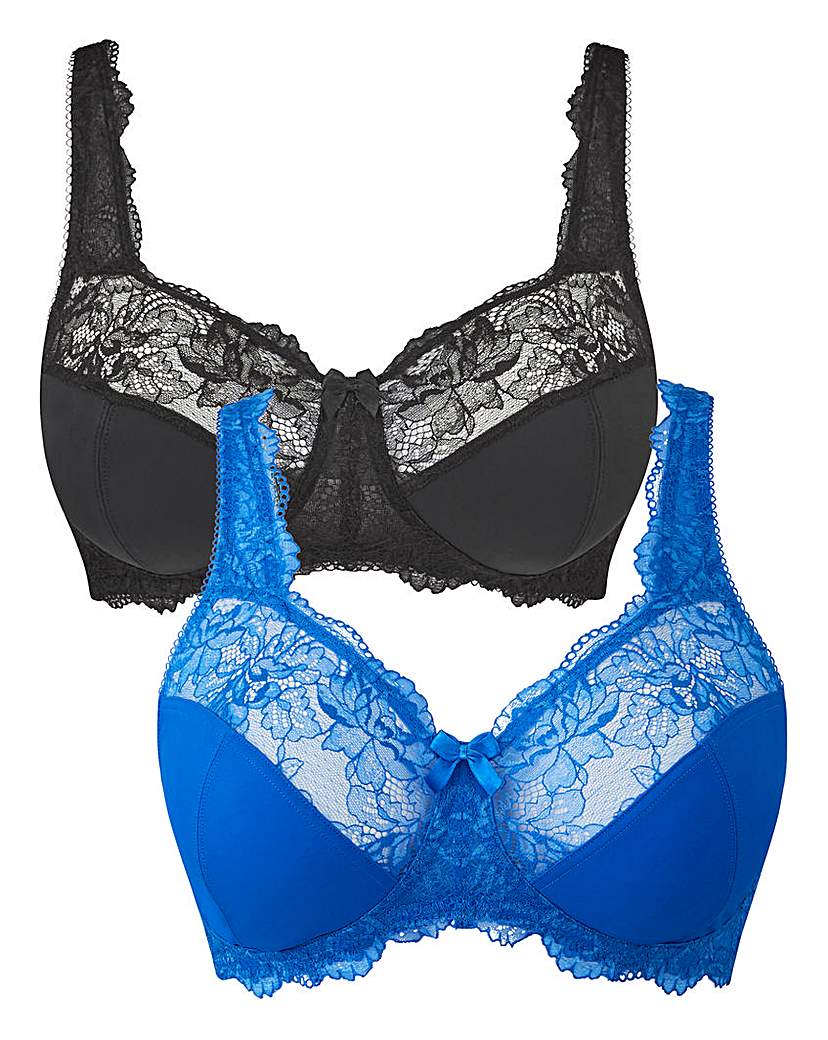 2 Pack Ella NonWired Cobalt/Black Bras 2 Pack Ella NonWired Cobalt/Black Bras