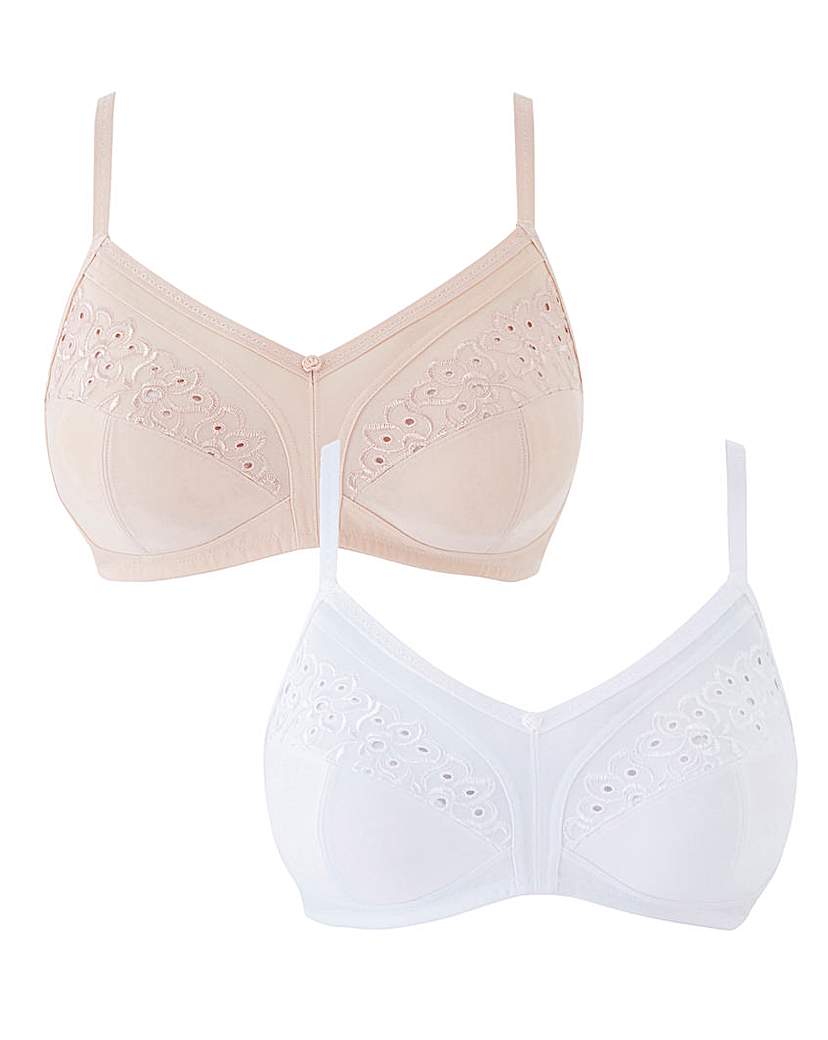 2 Pack Rose Non Wired White/Natural Bras 2 Pack Rose Non Wired White/Natural Bras