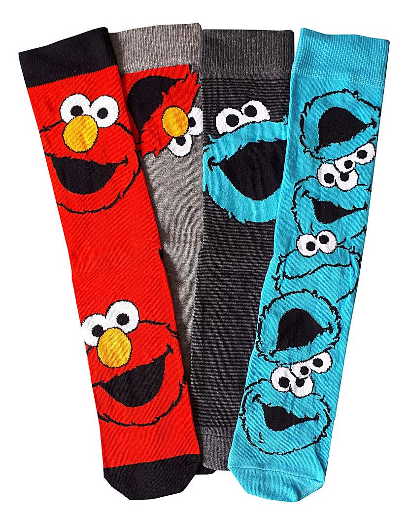 Cookie Elmo 4pk Socks