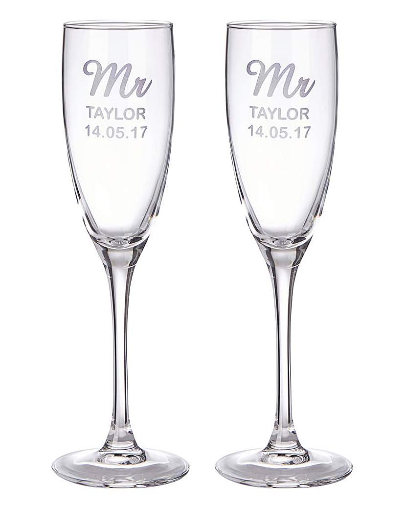 Personalised Set of 2 Champagne Flutes Personalised Set of 2 Champagne Flutes