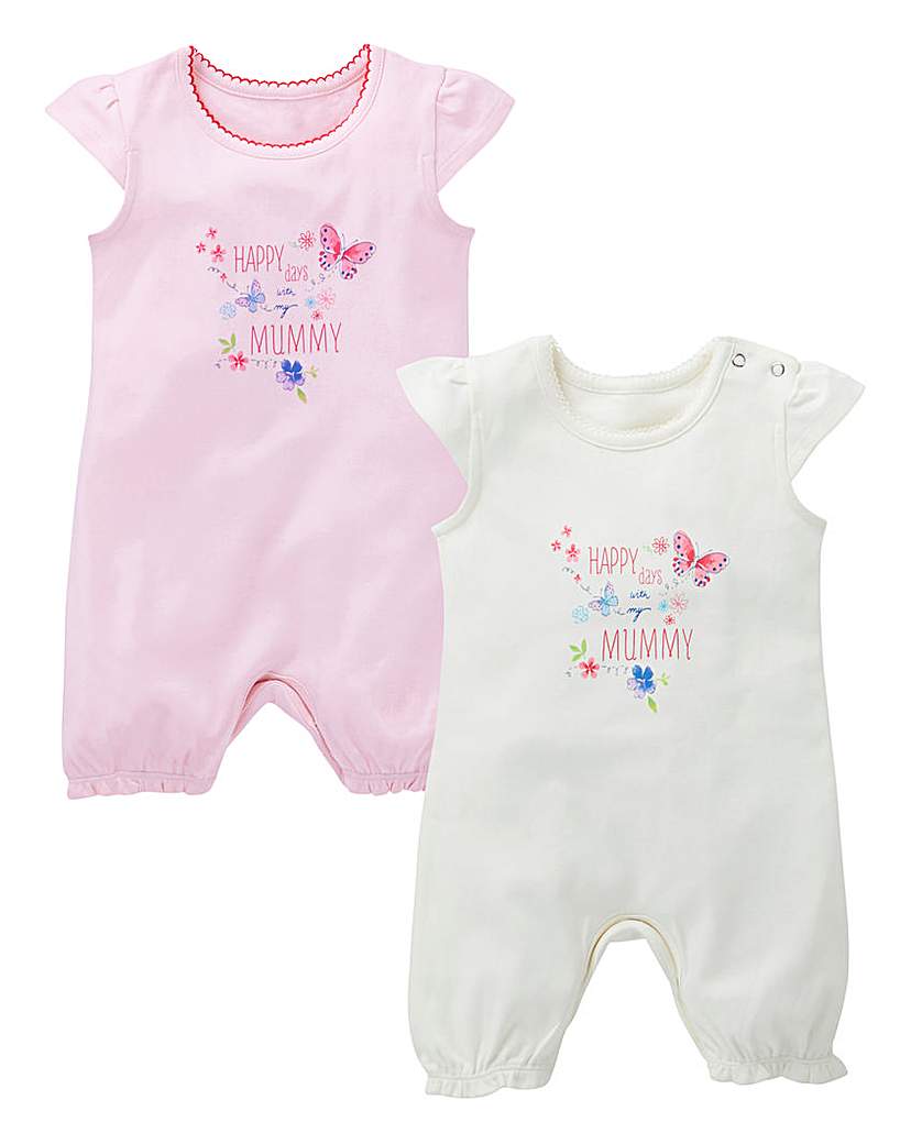 KD Baby Girl Pack of Two Rompers KD Baby Girl Pack of Two Rompers