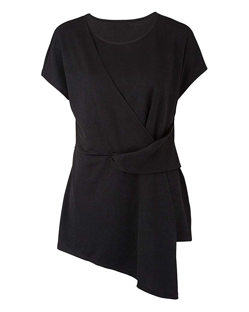 Black Tie Front Short Sleeve Top Black Tie Front Short Sleeve Top