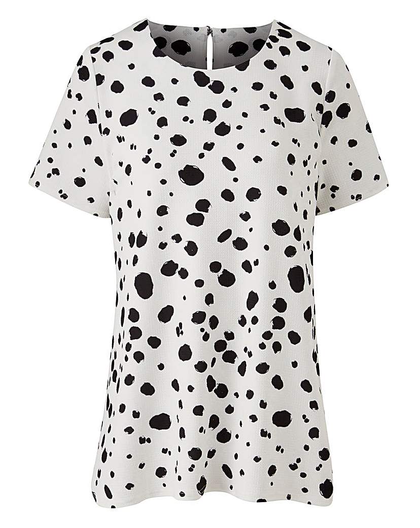 Ivory Print Textured Shell Top Ivory Print Textured Shell Top