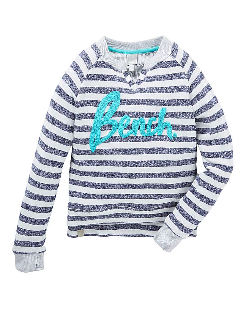 Bench Girls Stripey Logo Crew Neck Sweat Bench Girls Stripey Logo Crew Neck Sweat