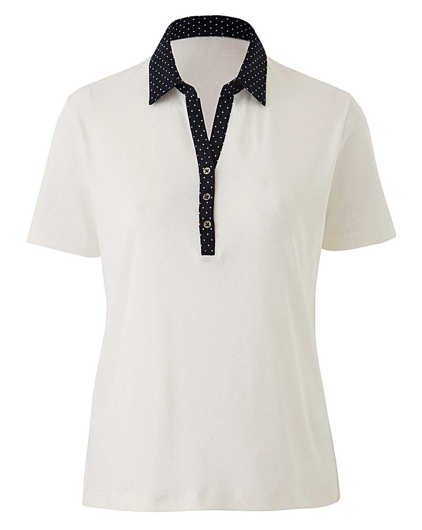 Short Sleeve Rugby Top with Spot Collar Short Sleeve Rugby Top with Spot Collar