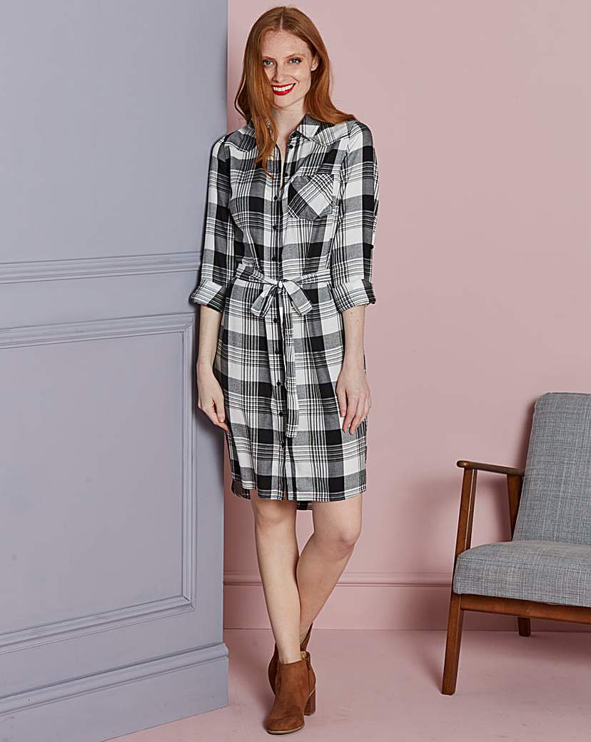 Black Check Shirt Dress Black Check Shirt Dress