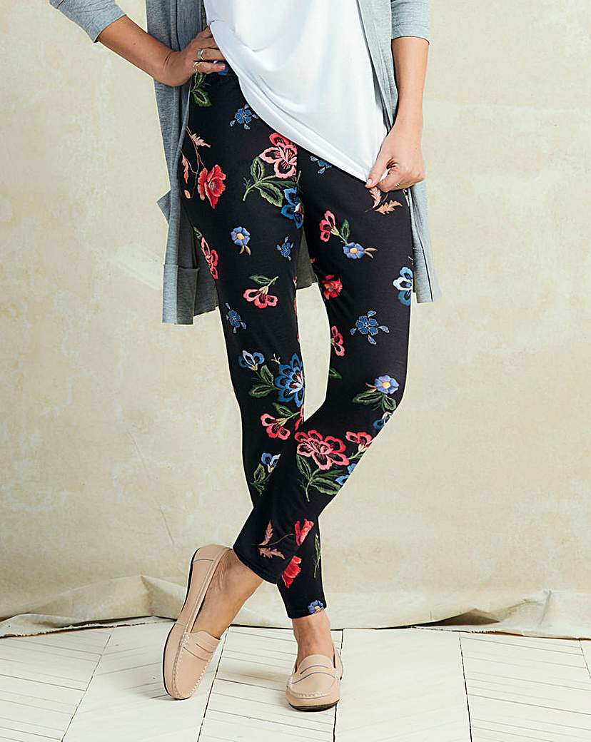 Floral Print Jersey Leggings Regular Floral Print Jersey Leggings Regular