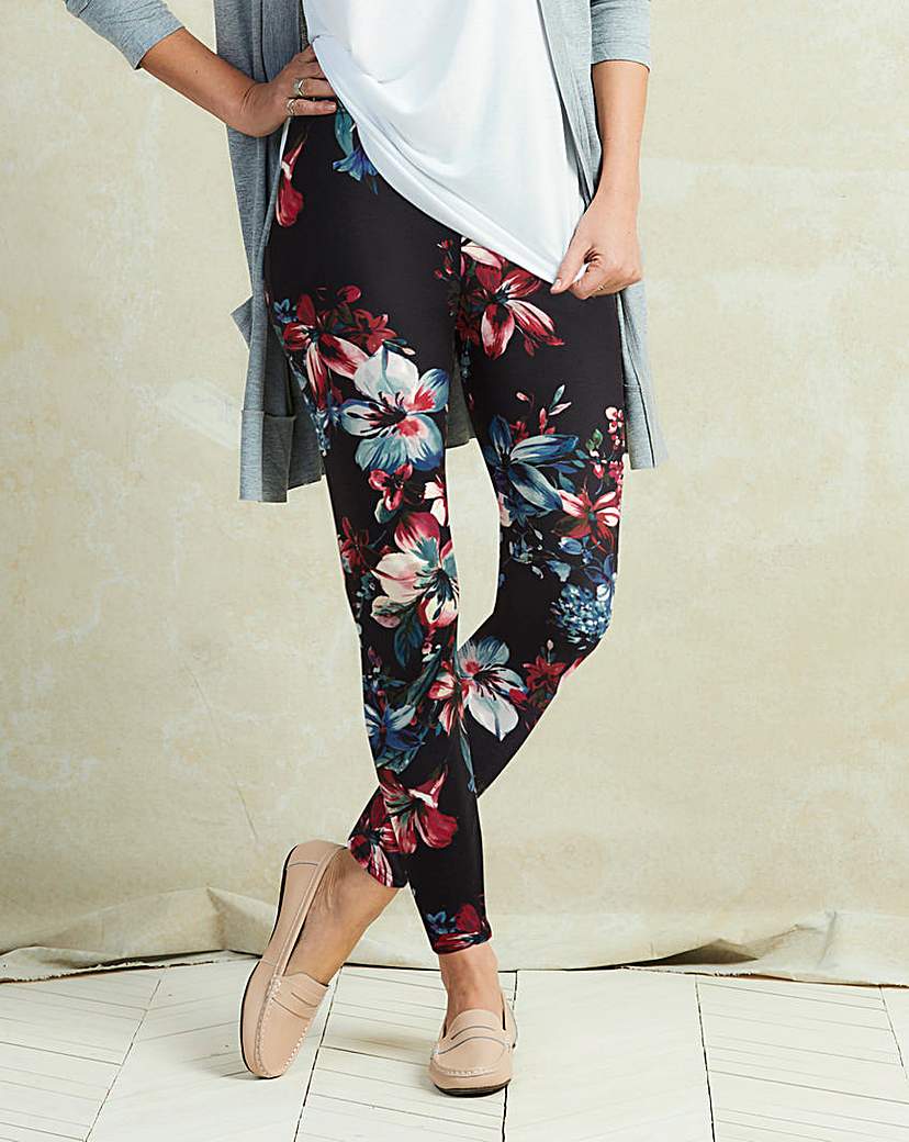 Floral Print Jersey Leggings Regular Floral Print Jersey Leggings Regular