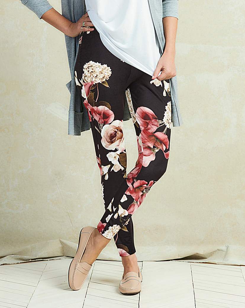 Floral Print Jersey Leggings Regular Floral Print Jersey Leggings Regular