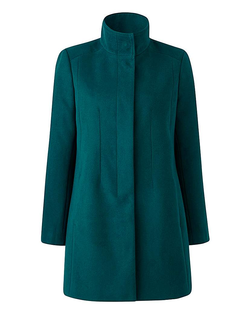 Plain Funnel-Neck Coat Plain Funnel-Neck Coat