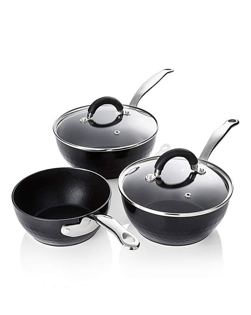 Diamond Non Stick Set of 3 Saucepans Diamond Non Stick Set of 3 Saucepans