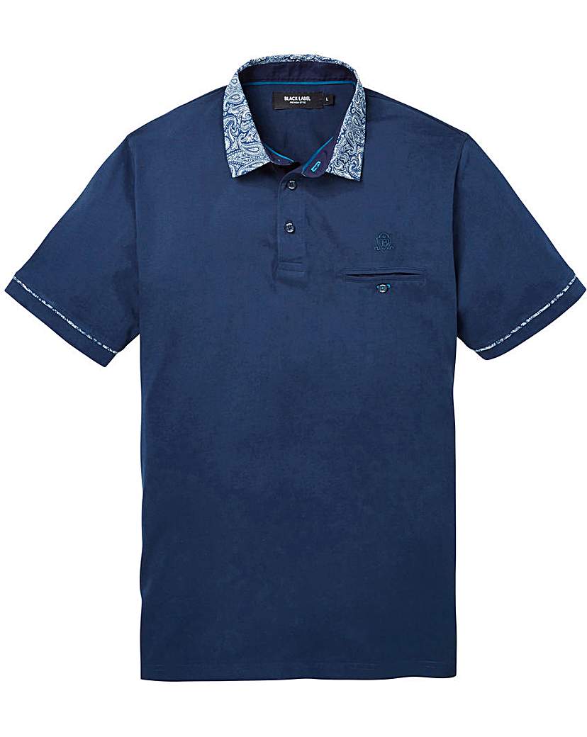Black Label Pattern Collar Polo R Black Label Pattern Collar Polo R