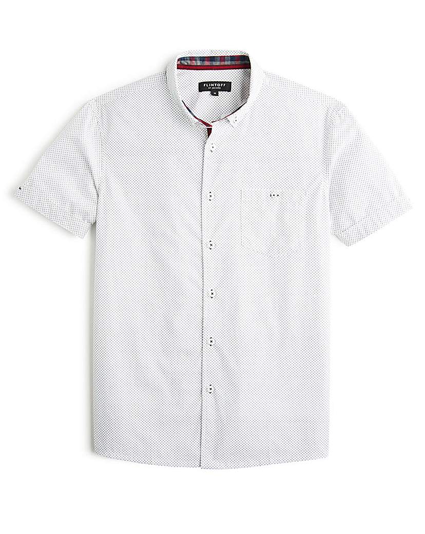 Flintoff By Jacamo S/S Polka Dot Shirt R Flintoff By Jacamo S/S Polka Dot Shirt R