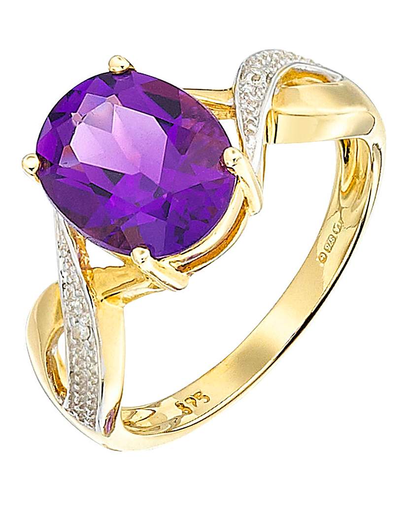 9 Carat Gold Amethyst Oval Ring 9 Carat Gold Amethyst Oval Ring