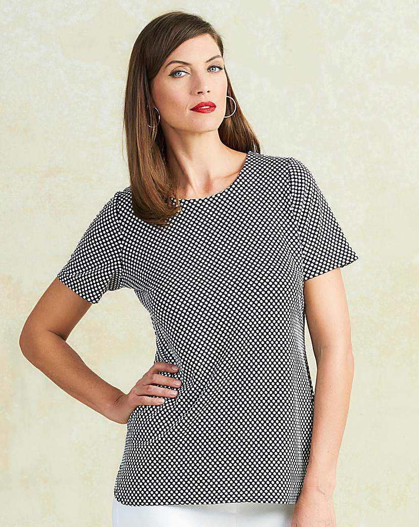 Black Spot Textured Jersey Shell Top Black Spot Textured Jersey Shell Top