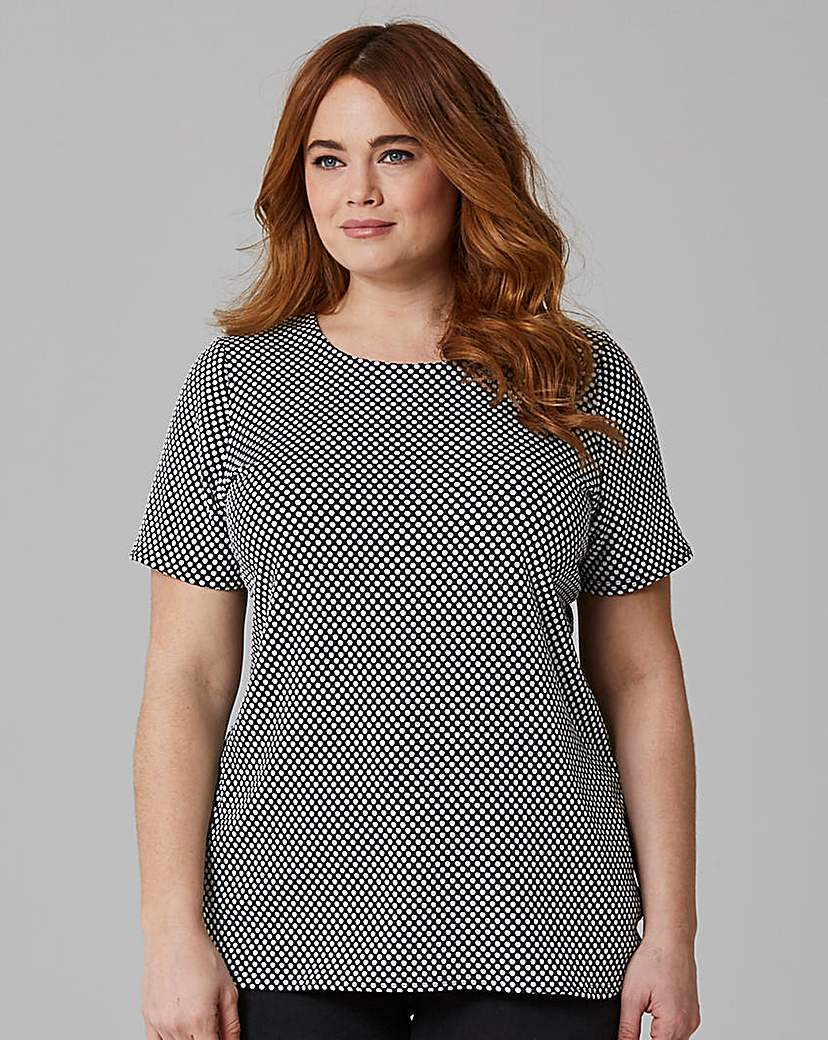 Black Spot Textured Jersey Shell Top Black Spot Textured Jersey Shell Top
