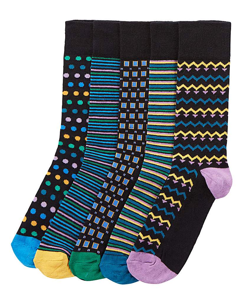 Capsule Pack of 6 Bright Print Socks Capsule Pack of 6 Bright Print Socks